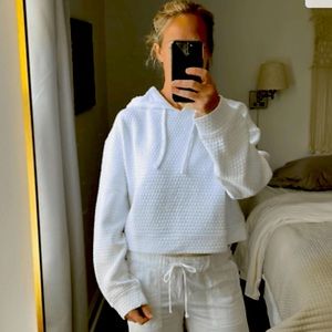 Palms Cropped Hoodie (white)